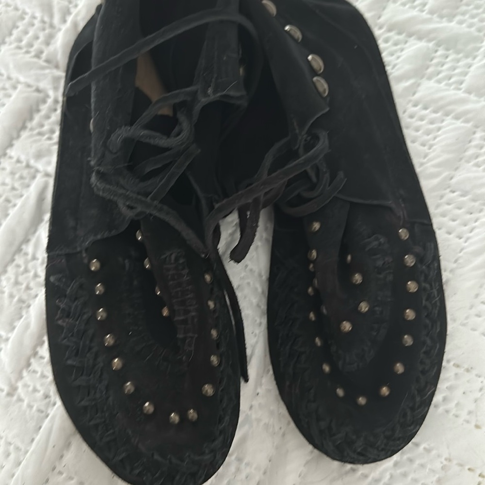 Minnetonka suede/leather moccasins.